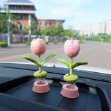 Crochet Tulip Car Dashboard Decor, Gradient Tulip Bobblehead Car Accessories, Cute Car Interior Accessories for Women, Car Air Freshener