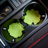 Crochet Car Coaster Set of 2, Maple Leaf Car Coasters, Boho Car Interior Accessory, 2.75'' Car Cup Holder Coasters, Cute Car Decor for Women