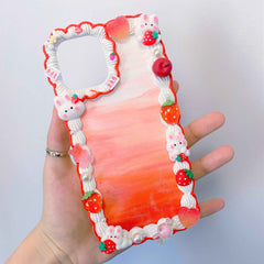 Custom Decoden Phone Case Bunny & Strawberry