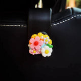 Set of 2 Car Hooks, Decoden Rainbow Daisy Car Organizer, Car Seat Purse Hanger, Car Seat Hook, Car Headrest Hook, Car Accessory for Women