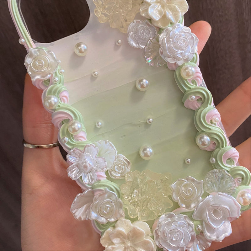 Decoden Phone Case, Vintage Butterfly/Rose/Pearl Phone Case, Baroque Aesthetic Phone Case, Custom Phone Case for iPhone 12/13/14/15 Pro Max