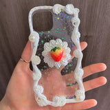 Decoden Phone Case, Cute Strawberry Phone Case, Bling 3D iPhone Case, Baroque Phone Case for iPhone 11/12/13/14 Pro Max, OnePlus, Galaxy