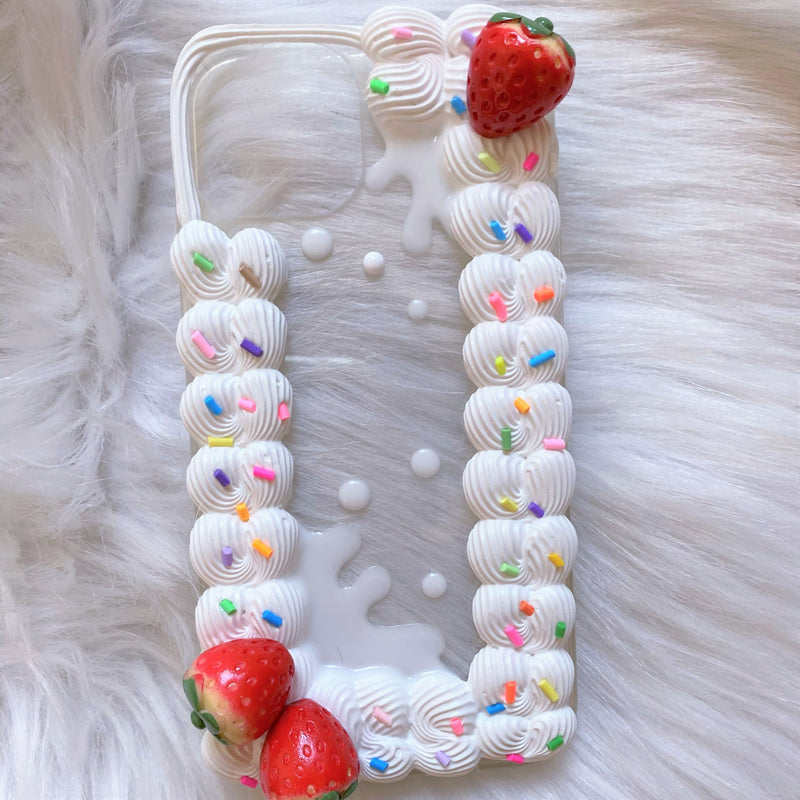 Decoden Phone Case, Strawberry/Sprinkles Phone Case, 3D iPhone Case, Custom Phone Case for iPhone 13/14/15 Pro Max, Galaxy, Christmas Gift