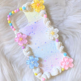 Decoden Phone Case, Cherry Blossom Phone Case, Rainbow Flower Phone Case, Boho Phone Case for iPhone 13/14/15 Pro Max, Galaxy, Custom Gift