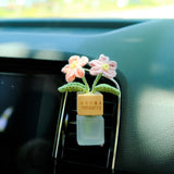 Crochet Forget Me Not Car Diffuser Bottle, Car Plant Vent Clip, Flower Car Vent Clip, Car Air Freshner, Cute Car Accessory for Women