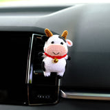 Crochet Cow Car Vent Clip Air Freshener, Kawaii Chunky Cow Car Vent Clip, Anime Car Accessories for Women, Cute Car Accessories Interior