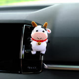 Crochet Cow Car Vent Clip Air Freshener, Kawaii Chunky Cow Car Vent Clip, Anime Car Accessories for Women, Cute Car Accessories Interior