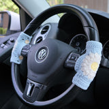 Adjustable Steering Wheel Cover, Crochet Daisy Steering Wheel Cover, Cute Car Interior Accessory for Women, Boho Steering Wheel Cover