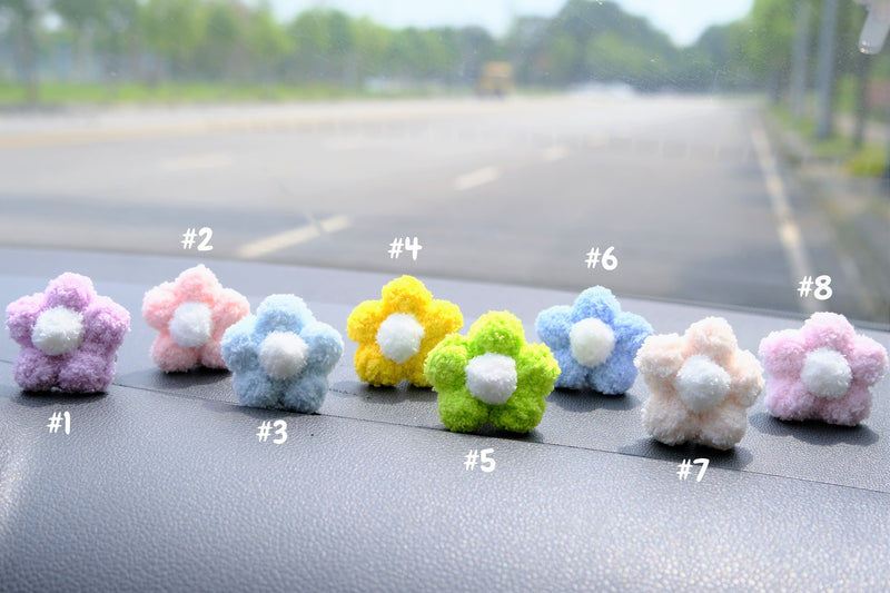 Crochet Flowers Car Vent Clip, Rainbow Daisy Car Air Freshener, Boho Car Accessory for Women, Cute Car Accessories Interior, Kwaii Car Decor