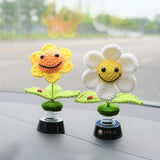 Crochet Sunflower/Daisy Car Dashboard Decor, Smiley Daisy Car Accessories for Women, Cute Car Accessories interior, Car Air Freshener