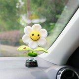 Crochet Sunflower/Daisy Car Dashboard Decor, Smiley Daisy Car Accessories for Women, Cute Car Accessories interior, Car Air Freshener