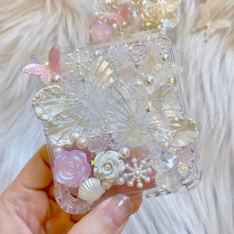 Decoden Phone Case, Butterfly Phone Case, Baroque Rose/Shell 3D iPhone Case, Crystal Phone Case for 12/13/14/15 Pro Max, Galaxy, Google