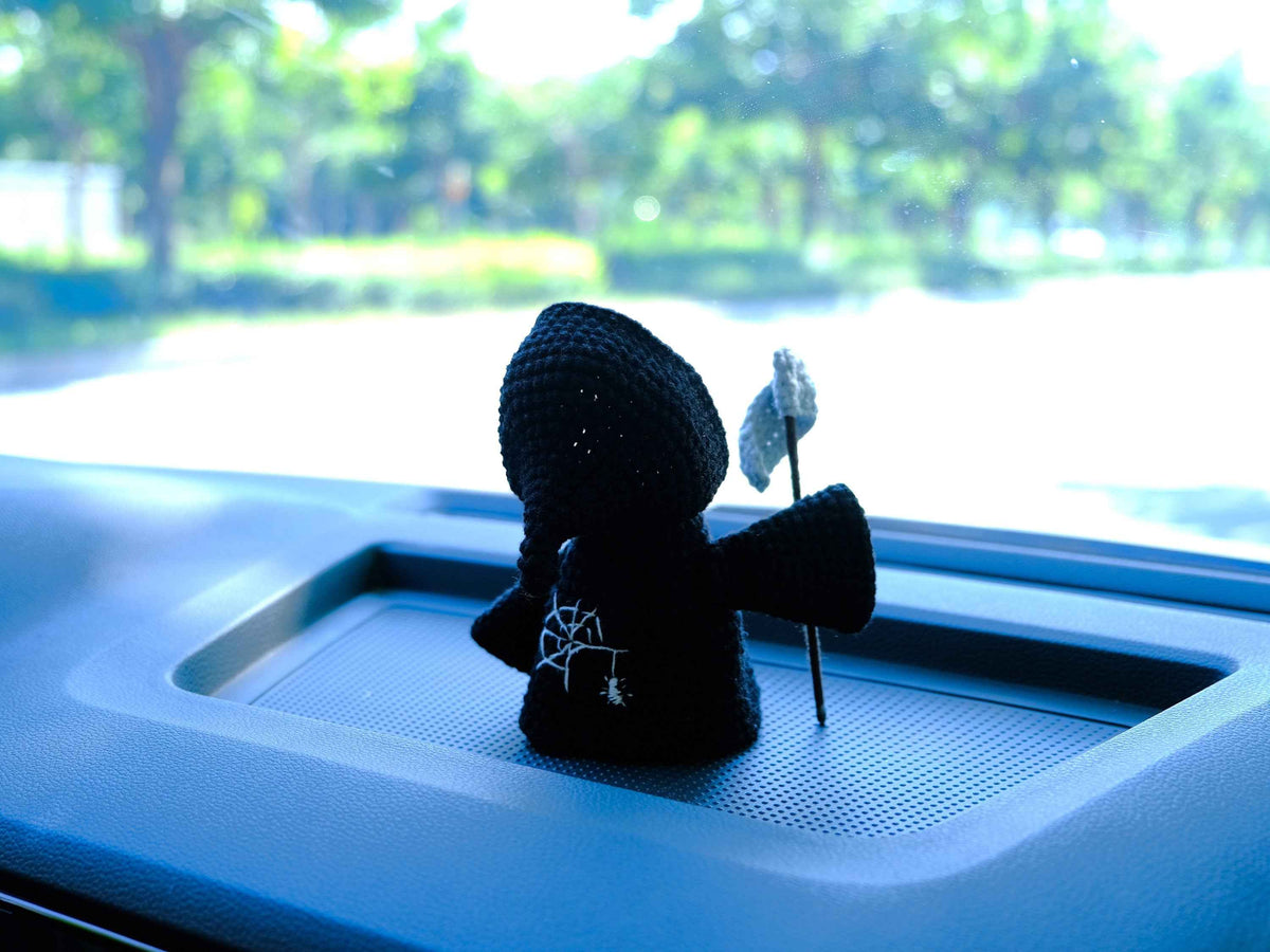 Grim Reaper and angel handmade dashboard decor gift for Halloween fans