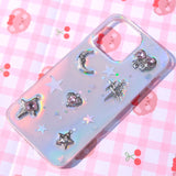 Bling Moon & Stars 3D Phone Case, Resin Phone Case, Glitter iPhone Case, Cute Phone Case for iPhone 12/13/14/15 Pro Max, OnePlus, Galaxy