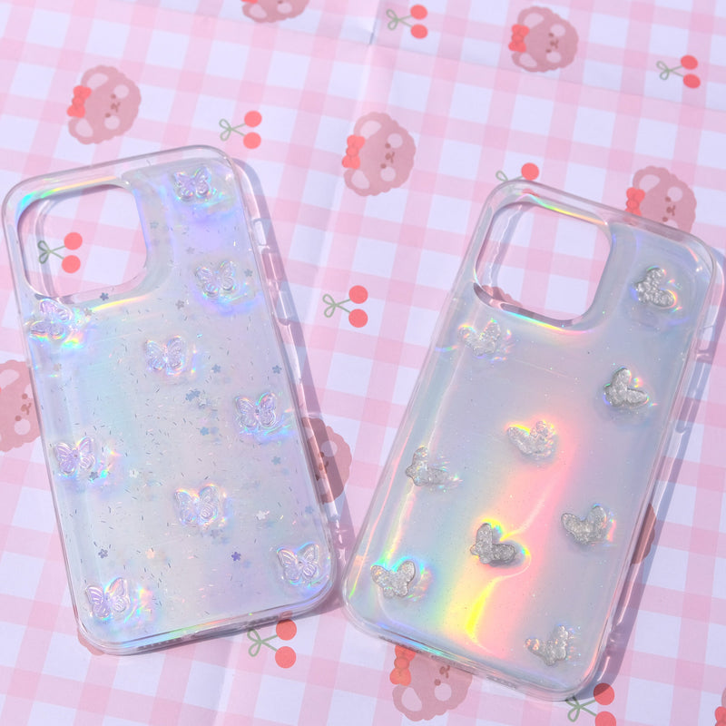 Bling Butterfly 3D Phone Case, Resin Phone Case, Glitter iPhone Case, Cute Phone Case for iPhone 12/13/14/15 Pro Max, OnePlus, Galaxy