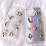 Bling Moon & Stars 3D Phone Case, Resin Phone Case, Glitter iPhone Case, Cute Phone Case for iPhone 12/13/14/15 Pro Max, OnePlus, Galaxy