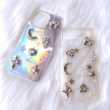 Bling Moon & Stars 3D Phone Case, Resin Phone Case, Glitter iPhone Case, Cute Phone Case for iPhone 12/13/14/15 Pro Max, OnePlus, Galaxy