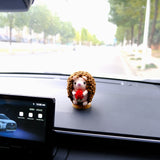 Crochet Strawberry Hedgehog Car Dashboard Decor, Cute Chunky Hedgehog Car Accessory, Anime Car Interior Accessory for Women/Teens, Car Gifts