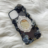 Decoden Phone Case, Custom Phone Case with Mirror, Baroque Aesthetic 3D Phone Case, Cute Phone Case for iPhone 12/13/14/15 Pro Max, Galaxy