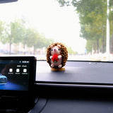 Crochet Strawberry Hedgehog Car Dashboard Decor, Cute Chunky Hedgehog Car Accessory, Anime Car Interior Accessory for Women/Teens, Car Gifts