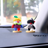 Crochet Clown Car Dashboard Decor, Horror Car Accessories, Rainbow Clown Car Decor, Anime Car Accessory for Women/Teens, Gift for Boyfriend