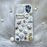 Decoden Phone Case, Mosaic Phone Case, Sea/Turtle/Shell/Crystal 3D iPhone Case, Custom Name Case for iPhone 11/12/13/14/15 Pro Max, Galaxy