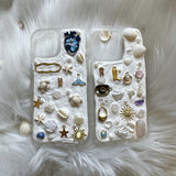 Decoden Phone Case, Mosaic Phone Case, Sea/Turtle/Shell/Crystal 3D iPhone Case, Custom Name Case for iPhone 11/12/13/14/15 Pro Max, Galaxy