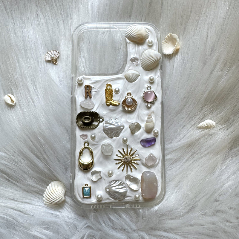 Decoden Phone Case, Mosaic Phone Case, Sea/Turtle/Shell/Crystal 3D iPhone Case, Custom Name Case for iPhone 11/12/13/14/15 Pro Max, Galaxy