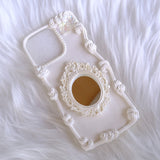 Decoden Phone Case, Ribbon Bow Phone Case with Mirror, Baroque Aesthetic Phone Case, Elegant Phone Case for iPhone 13/14/15 Pro Max, Galaxy