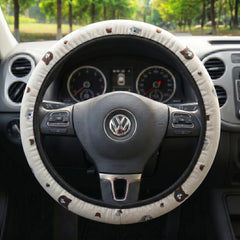 Cat Embroidery Elastic Steering Wheel Cover