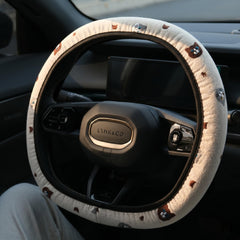 Cat Embroidery Elastic Steering Wheel Cover