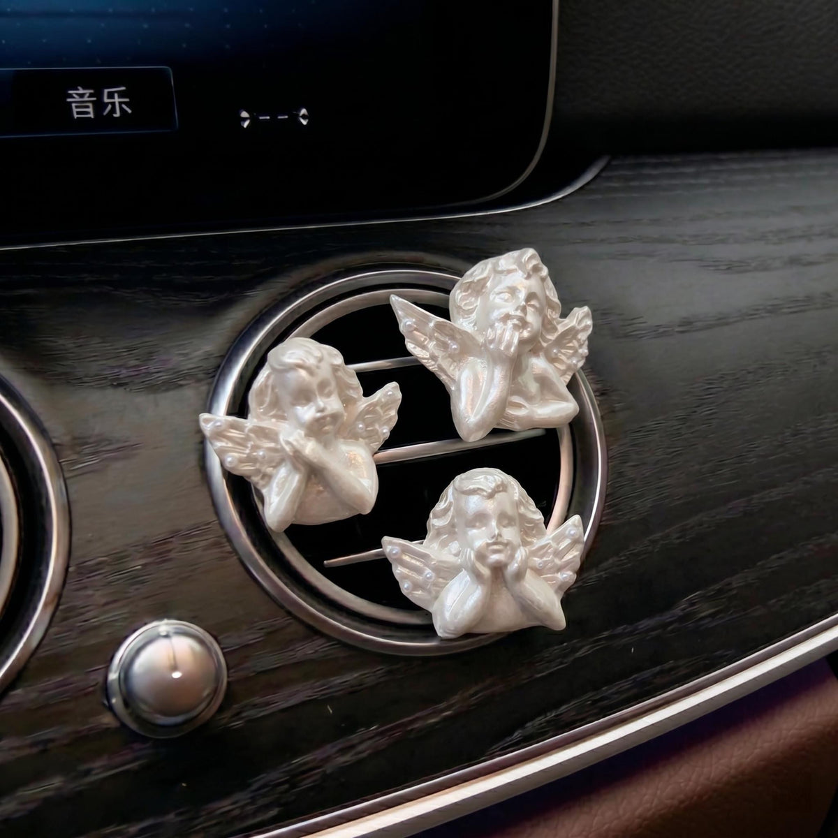 Pearlescent Cherub Car Vent Clips - Set of 3