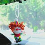 Crochet Clown Car Hanging Accessories, Car Rear View Mirror Accessory, Cute Interior Car Accessory, Goth Car Accessory, Halloween Gift