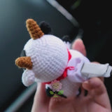 Crochet Cow Car Vent Clip Air Freshener, Kawaii Chunky Cow Car Vent Clip, Anime Car Accessories for Women, Cute Car Accessories Interior