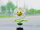 Crochet Sunflower/Daisy Car Dashboard Decor, Smiley Daisy Car Accessories for Women, Cute Car Accessories interior, Car Air Freshener