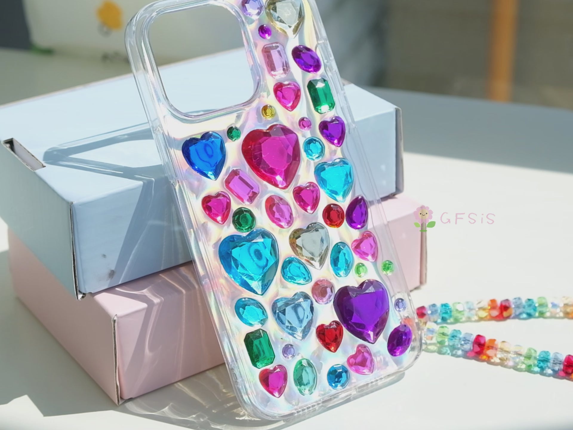Sparkly Heart Gem Rhinestone Bling 3D Phone Case