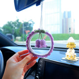 Crochet Car Mirror Hanging Accessories- Bell Orchid