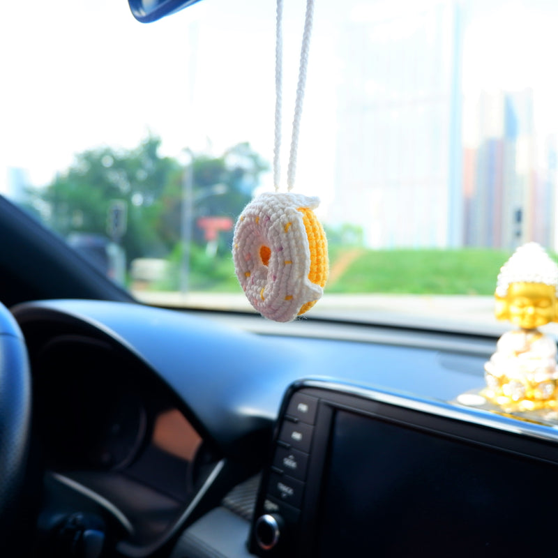 Crochet Car Mirror Hanging Accessories- Donuts