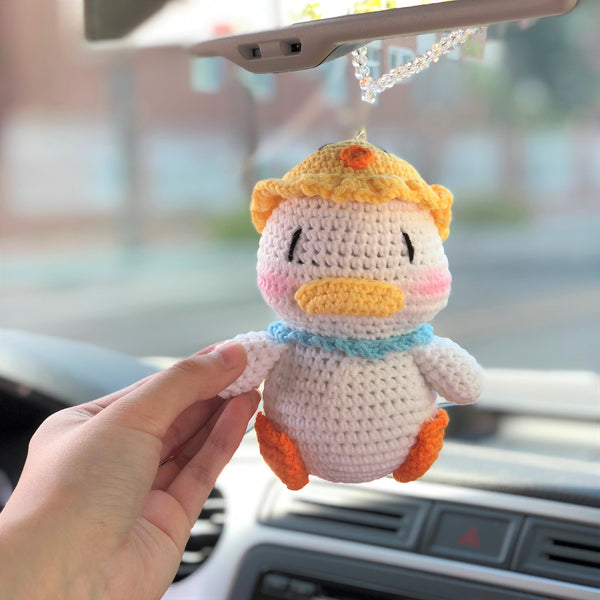 Crochet Car Mirror Hanging Accessory- Duck