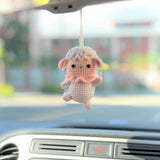 Crochet Car Mirror Hanging Accessory- Sheep