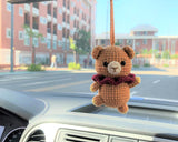 Crochet Car Mirror Hanging Accessory- Bear