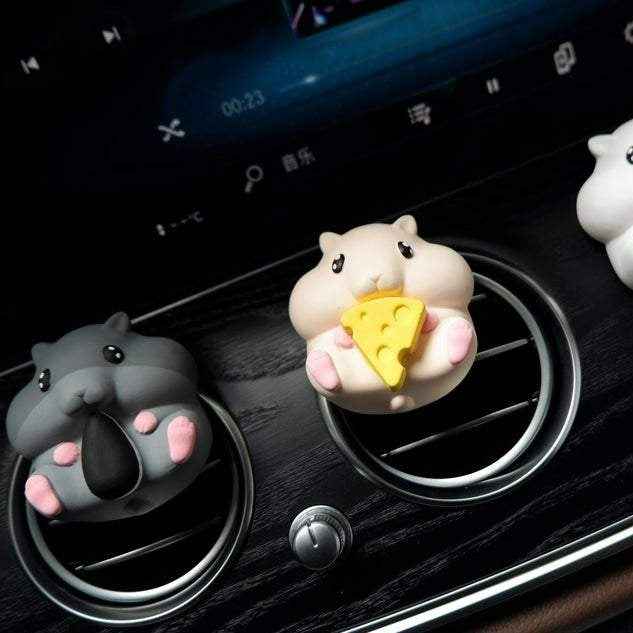Hamster car vent clips air freshener with strawberry cheese and seed styles