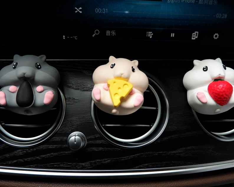 Cute hamster diffuser clip for universal car vents
