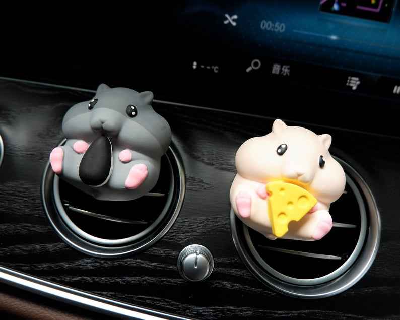 Hamster car air freshener clip with scented plaster pad
