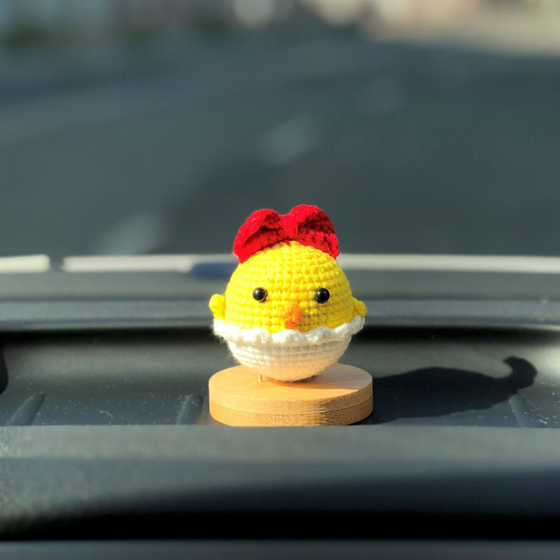 Crochet Car Dashboard Accessories- Baby Chick