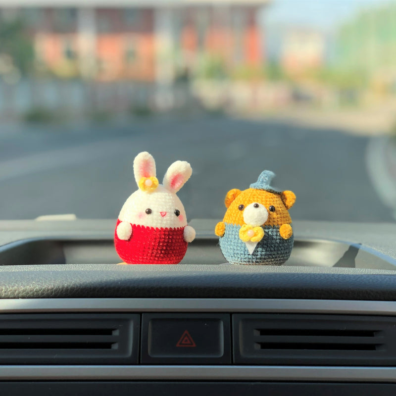 Crochet Car Dashboard Decor- Mr. Bear & Ms. Bunny