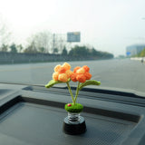 Crochet Car Dashboard Decor- Fluffy Flowers