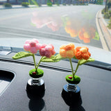 Crochet Car Dashboard Decor- Fluffy Flowers