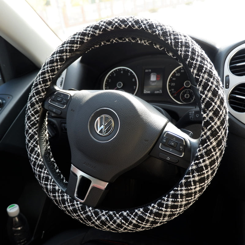 Tweed Minimalism Steering Wheel Cover