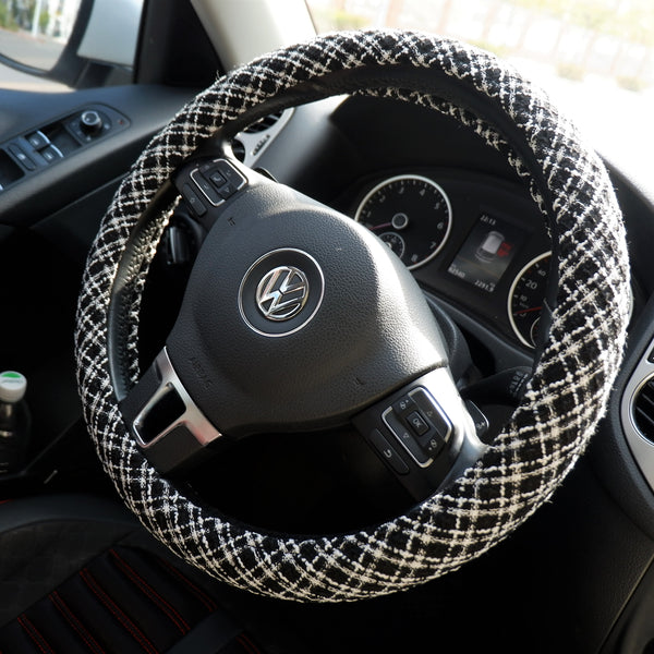 Tweed Minimalism Steering Wheel Cover